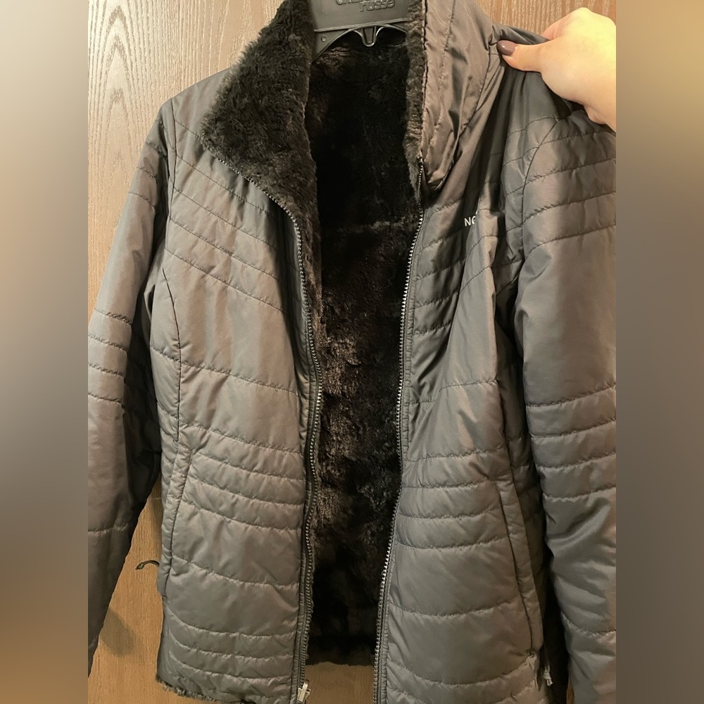 Reversible womens black north face coat s/m